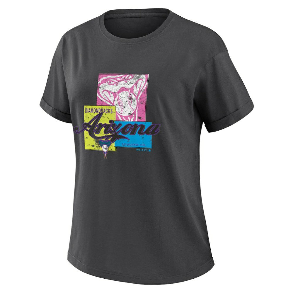 Arizona Diamondbacks WEAR by Erin Andrews Women's Domestic Box Color Boyfriend T-Shirt - MLB