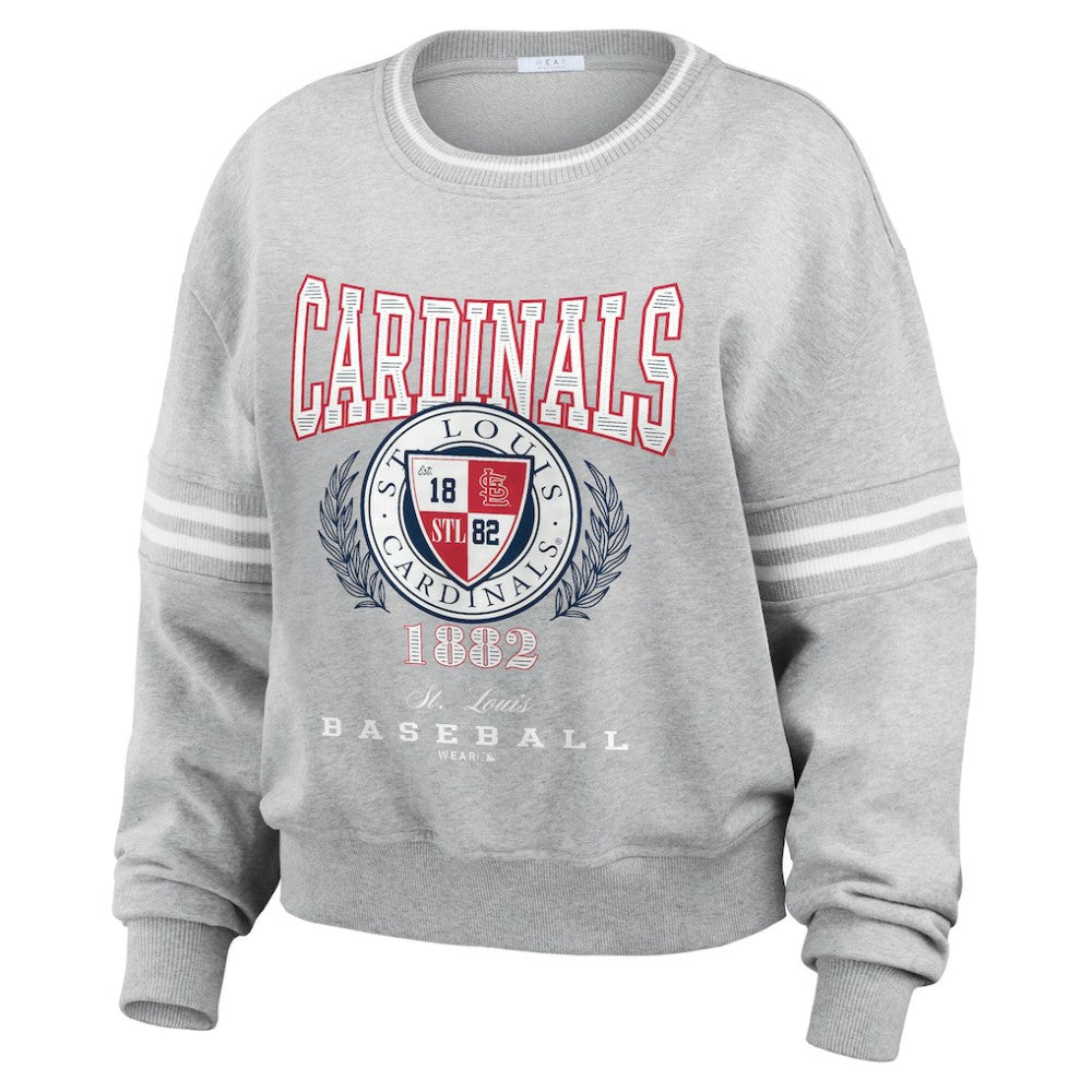 St. Louis Cardinals WEAR by Erin Andrews Women's Domestic Crest Pullover Sweatshirt - MLB