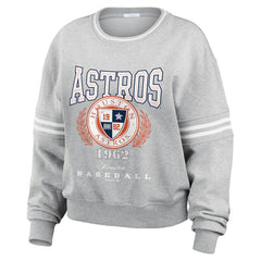 Houston Astros WEAR by Erin Andrews Women's Domestic Crest Pullover Sweatshirt - MLB