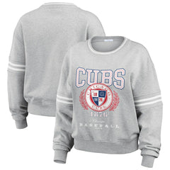 Chicago Cubs WEAR by Erin Andrews Women's Domestic Crest Pullover Sweatshirt - MLB