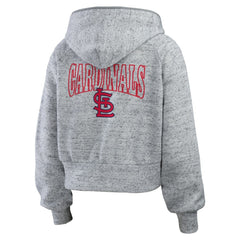 St. Louis Cardinals WEAR by Erin Andrews Women's Speckled Fleece Cropped Full-Zip Hoodie - MLB