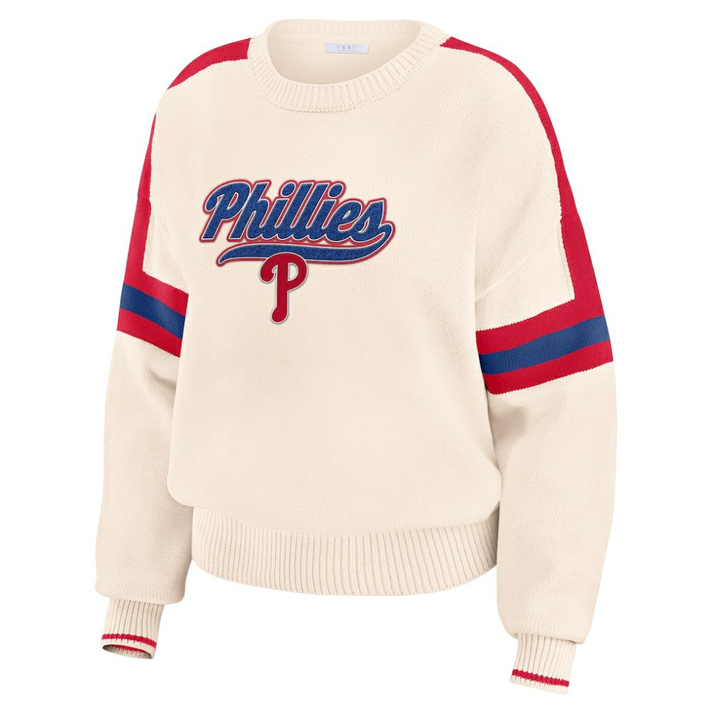 Philadelphia Phillies WEAR by Erin Andrews Women's Stripe Pullover Sweater - MLB