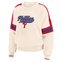 Philadelphia Phillies WEAR by Erin Andrews Women's Stripe Pullover Sweater - MLB