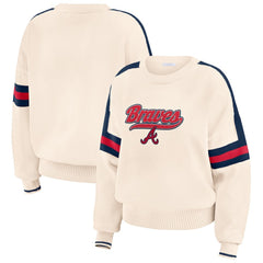 Atlanta Braves WEAR by Erin Andrews Women's Stripe Pullover Sweater - MLB