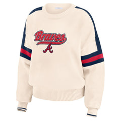 Atlanta Braves WEAR by Erin Andrews Women's Stripe Pullover Sweater - MLB