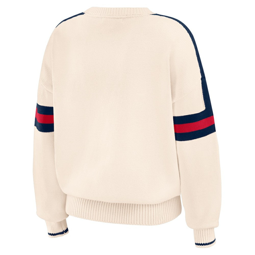 Atlanta Braves WEAR by Erin Andrews Women's Stripe Pullover Sweater - MLB
