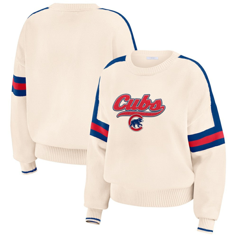 Chicago Cubs WEAR by Erin Andrews Women's Stripe Pullover Sweater - MLB
