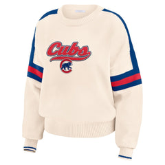 Chicago Cubs WEAR by Erin Andrews Women's Stripe Pullover Sweater - MLB