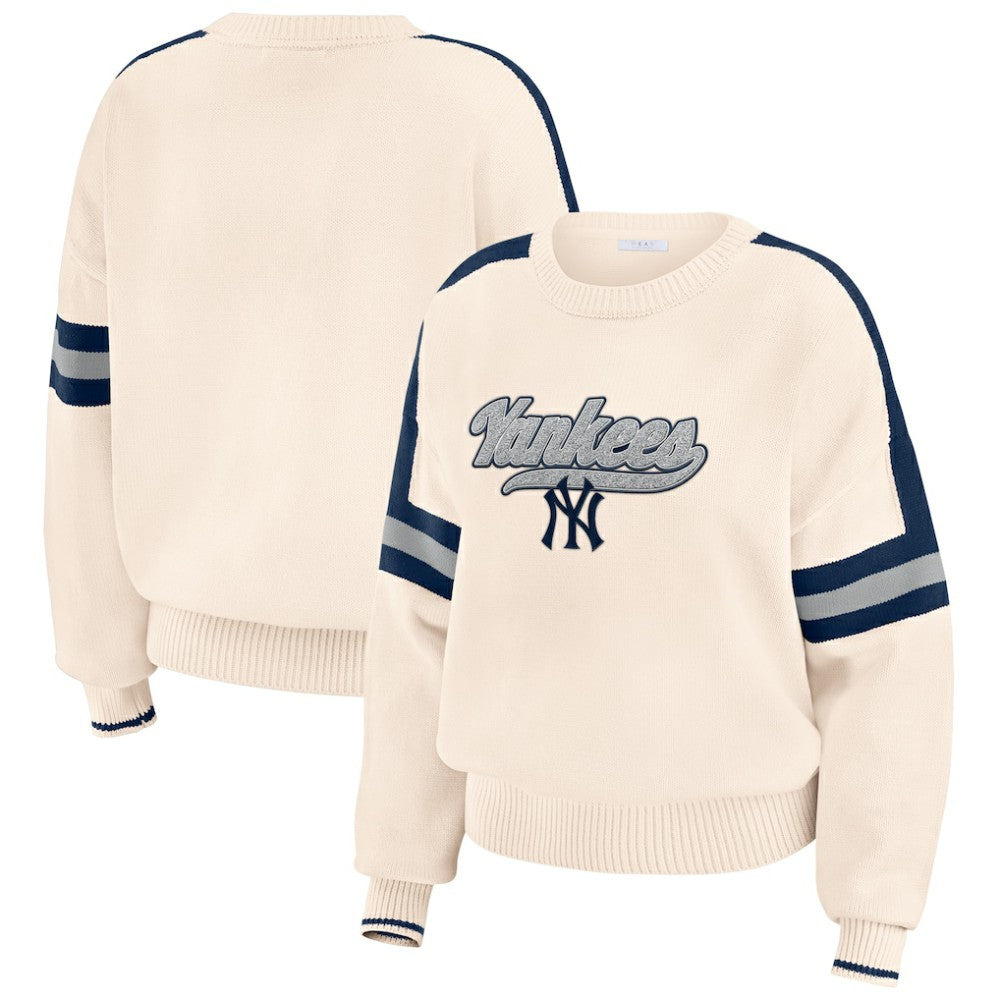New York Yankees WEAR by Erin Andrews Women's Stripe Pullover Sweater - MLB