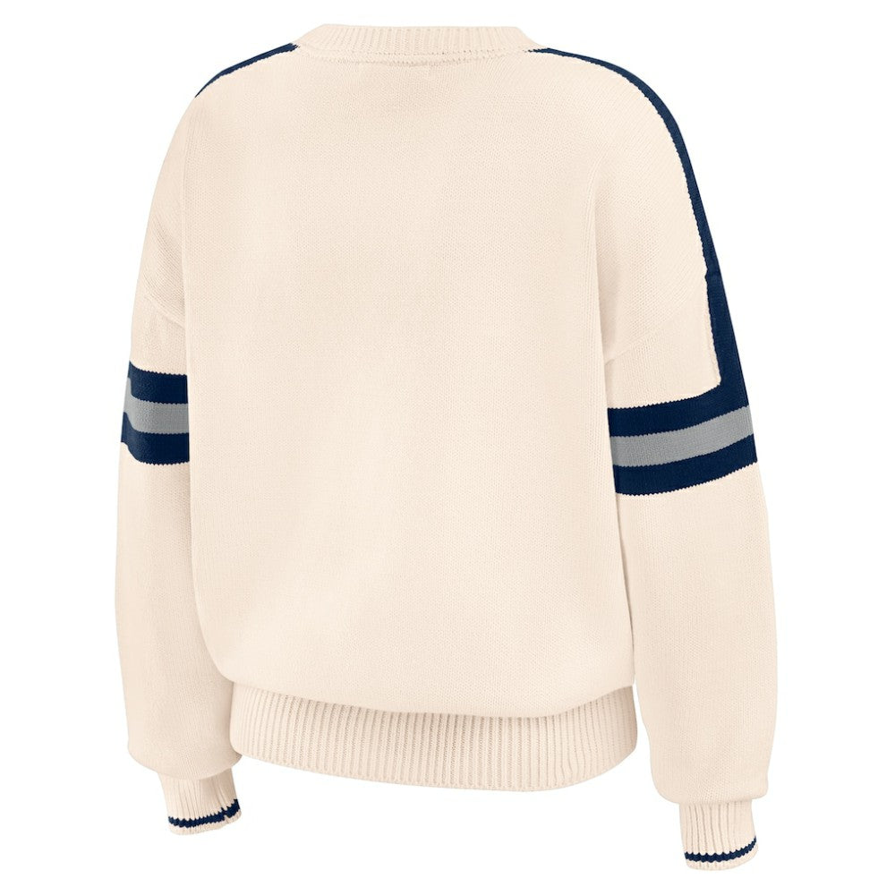 New York Yankees WEAR by Erin Andrews Women's Stripe Pullover Sweater - MLB