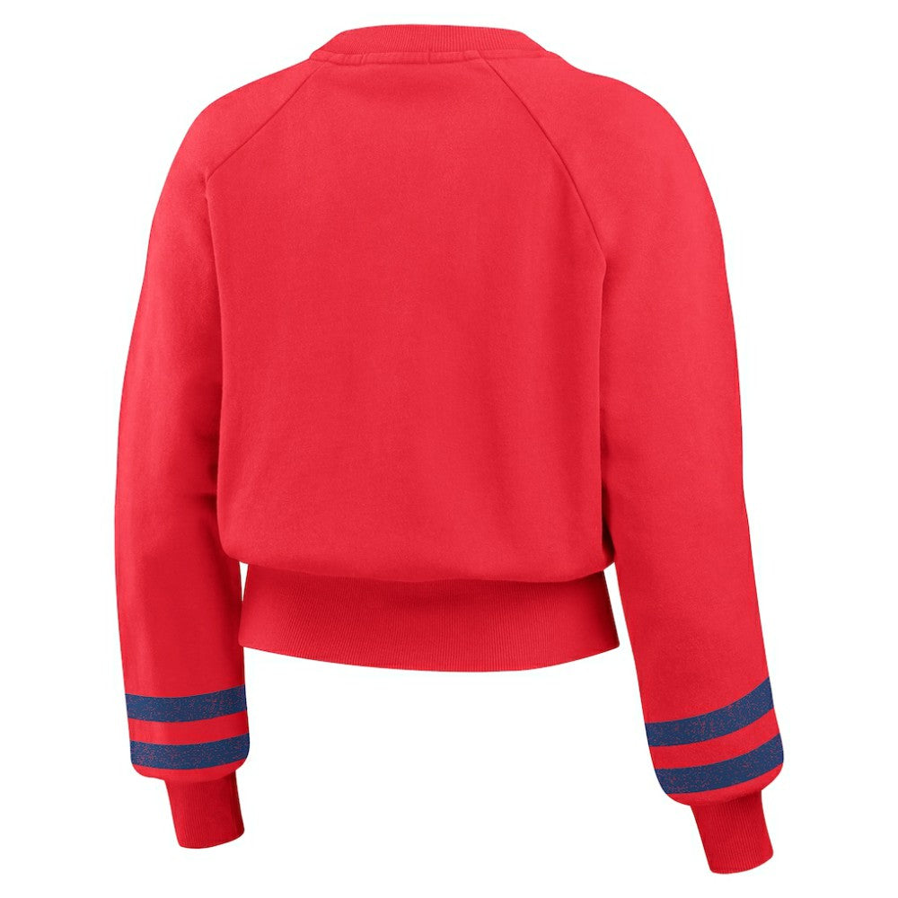 Philadelphia Phillies WEAR by Erin Andrews Women's Vintage Washed Cropped Pullover Sweatshirt - MLB