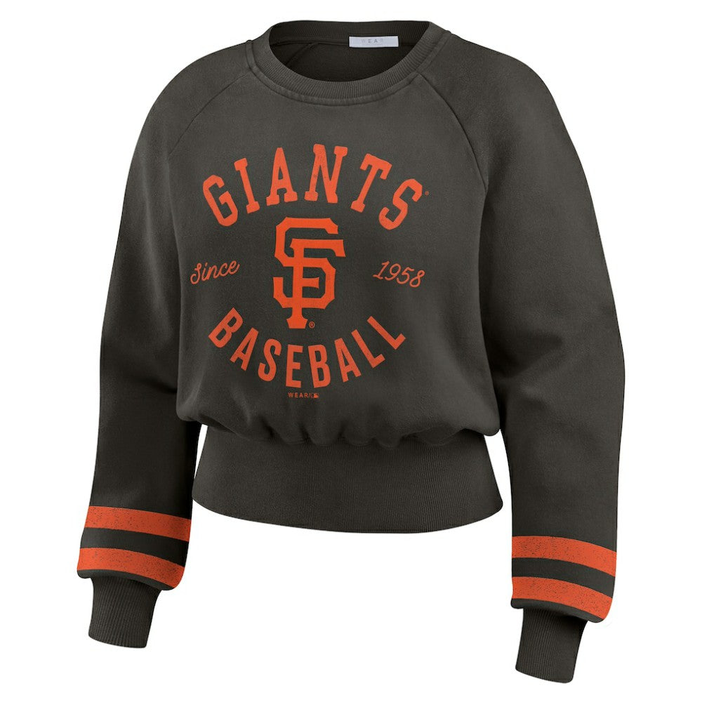 San Francisco Giants WEAR by Erin Andrews Women's Vintage Washed Cropped Pullover Sweatshirt - MLB