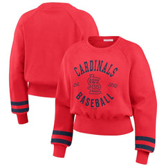 St. Louis Cardinals WEAR by Erin Andrews Women's Vintage Washed Cropped Pullover Sweatshirt - MLB