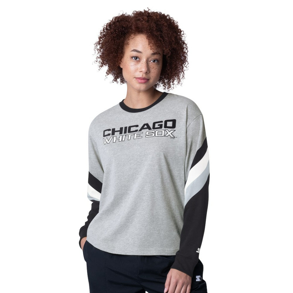 Chicago White Sox Starter Women's Triple A Fashion Color Block Long Sleeve Top - MLB
