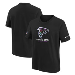 Atlanta Falcons Youth 2024 NFL Crucial Catch T-Shirt Black | Nike for Sale