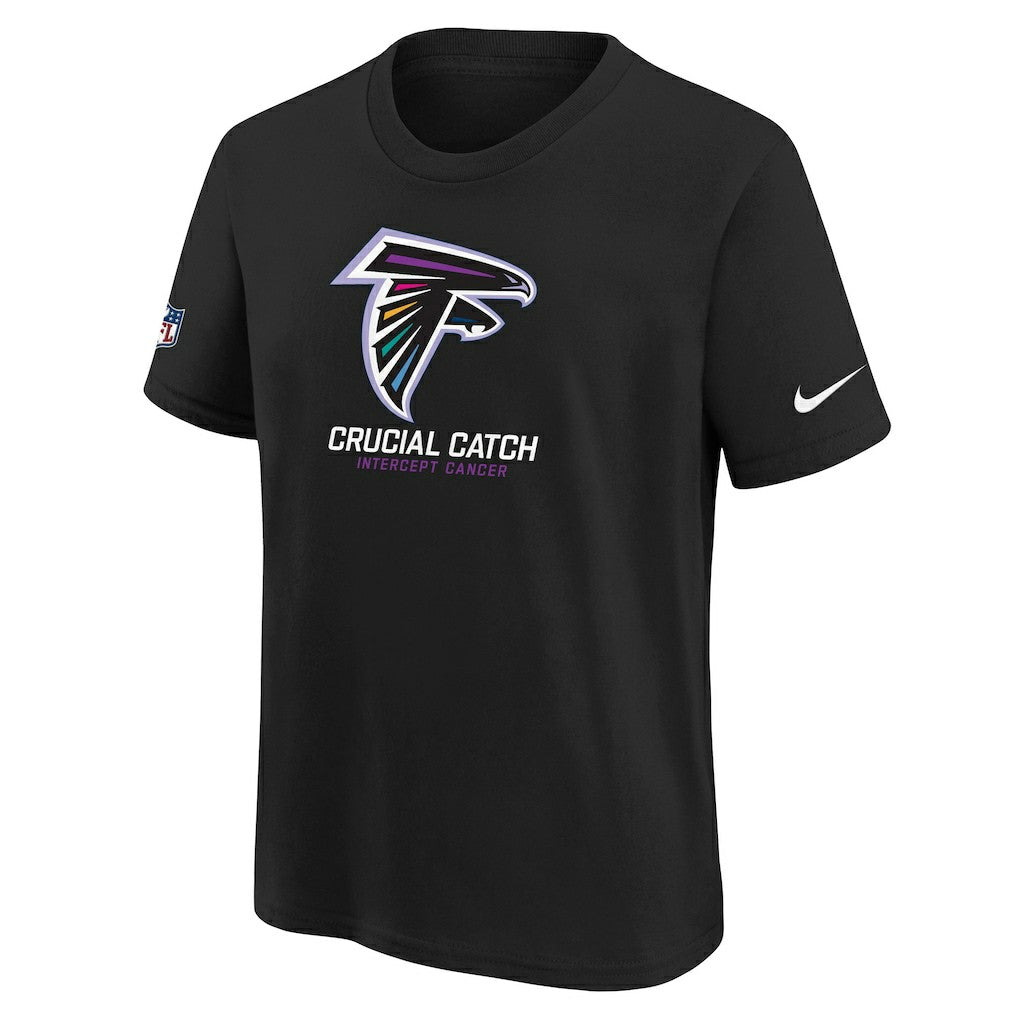 Atlanta Falcons Youth 2024 NFL Crucial Catch T-Shirt Black | Nike for Sale