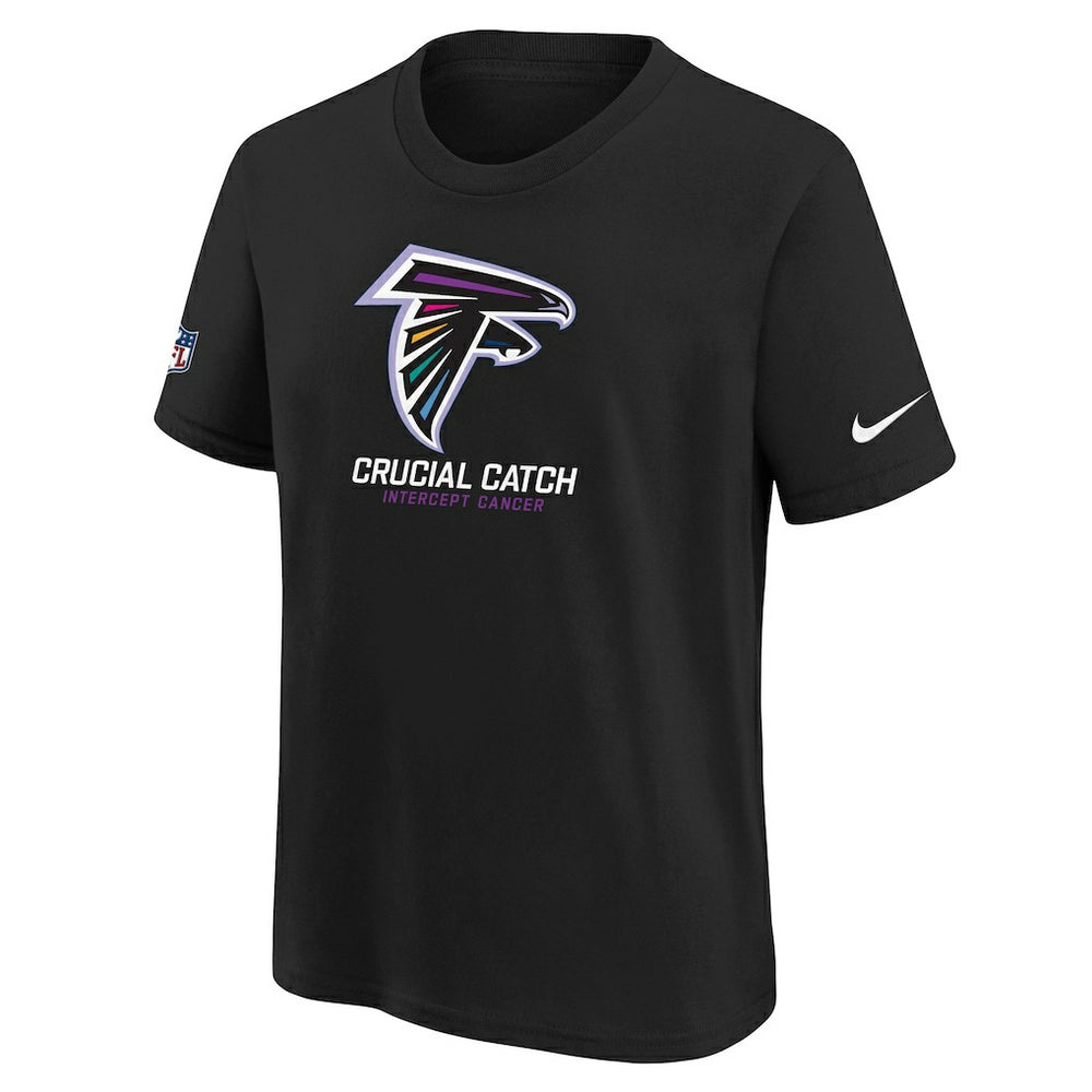 Atlanta Falcons Youth 2024 NFL Crucial Catch T-Shirt Black | Nike for Sale