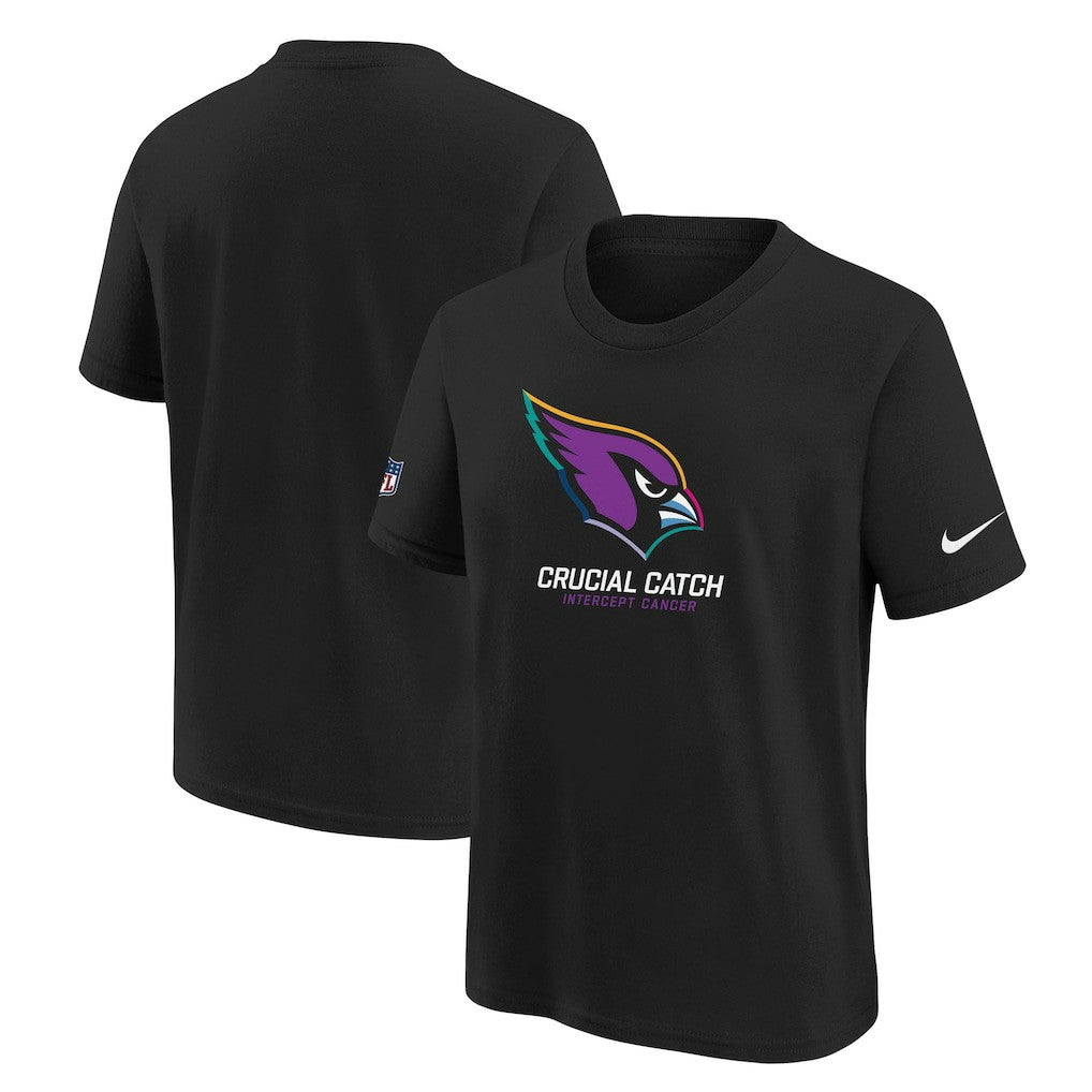 Arizona Cardinals Youth 2024 NFL Crucial Catch T-Shirt Black | Nike for Sale