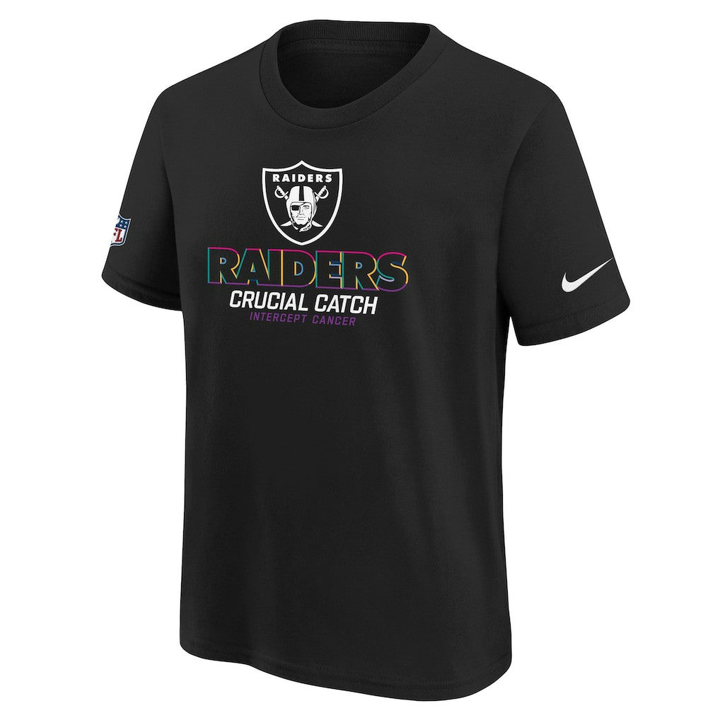 Las Vegas Raiders Youth 2024 NFL Crucial Catch T-Shirt Black | Nike for Sale