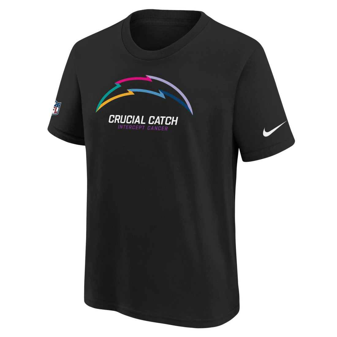 Los Angeles Chargers Youth 2024 NFL Crucial Catch T-Shirt Black | Nike for Sale