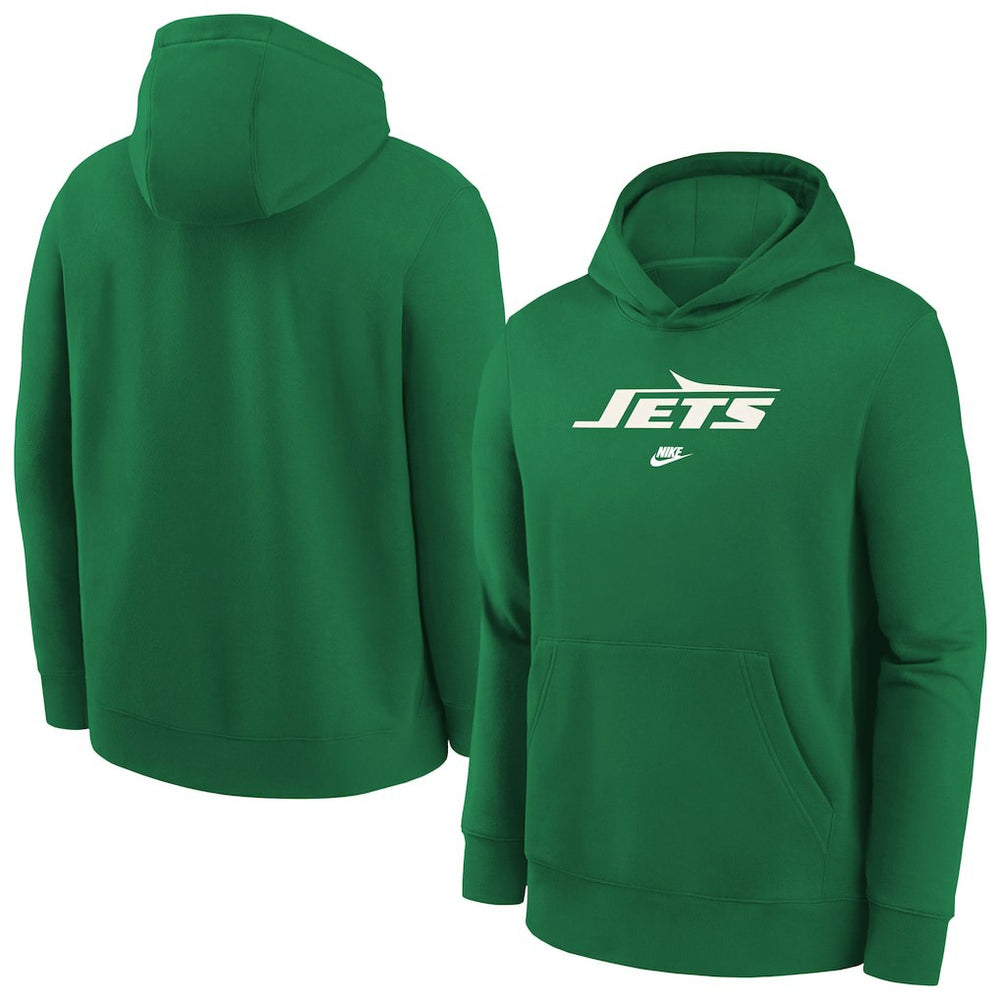 New York Jets Youth Rewind Club Fleece Pullover Hoodie Kelly Green | Nike for Sale