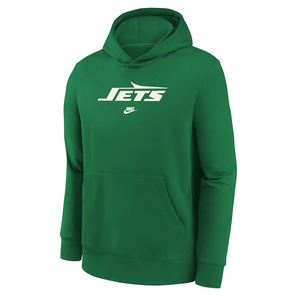 New York Jets Youth Rewind Club Fleece Pullover Hoodie Kelly Green | Nike for Sale