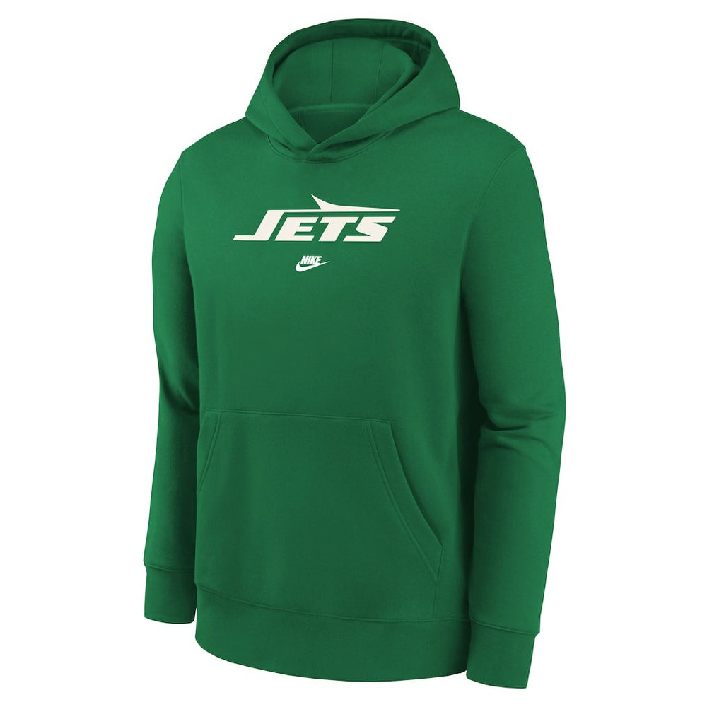 New York Jets Youth Rewind Club Fleece Pullover Hoodie Kelly Green | Nike for Sale