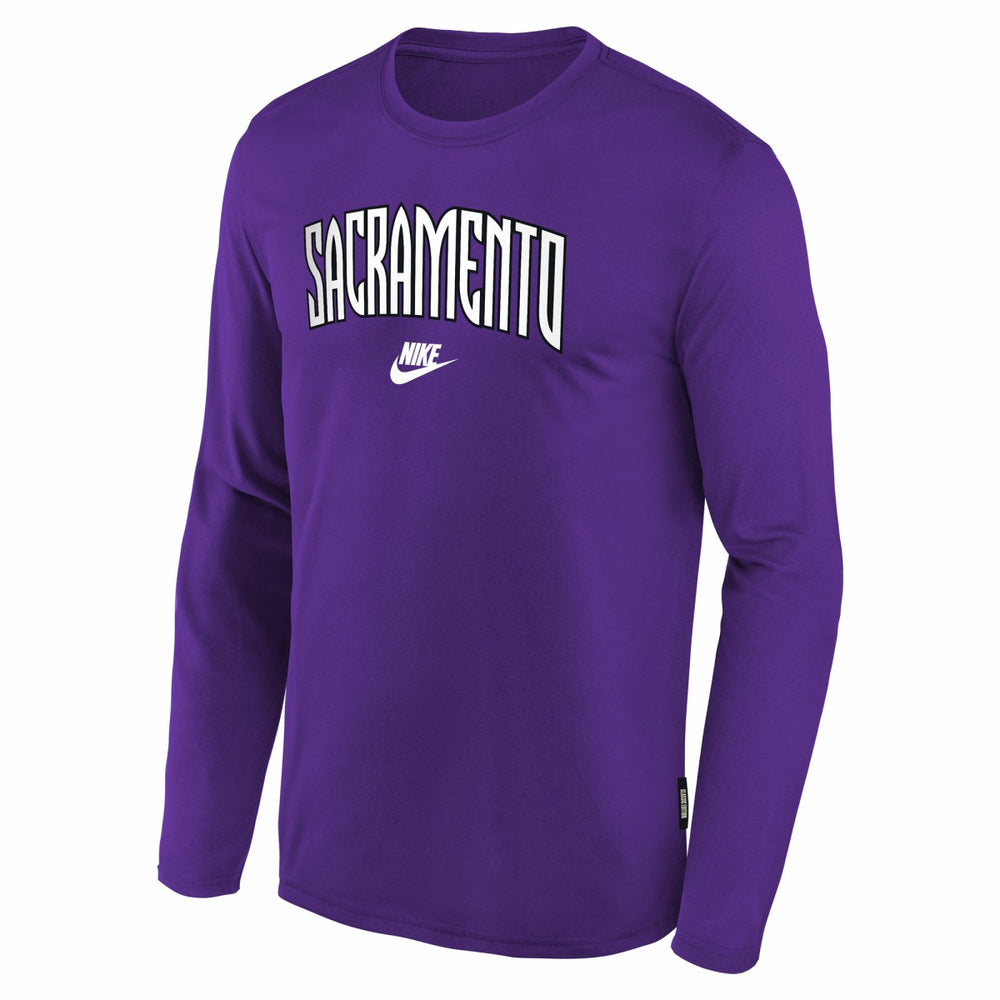 Sacramento Kings Youth Hardwood Classics Long Sleeve T-Shirt Purple - NBA