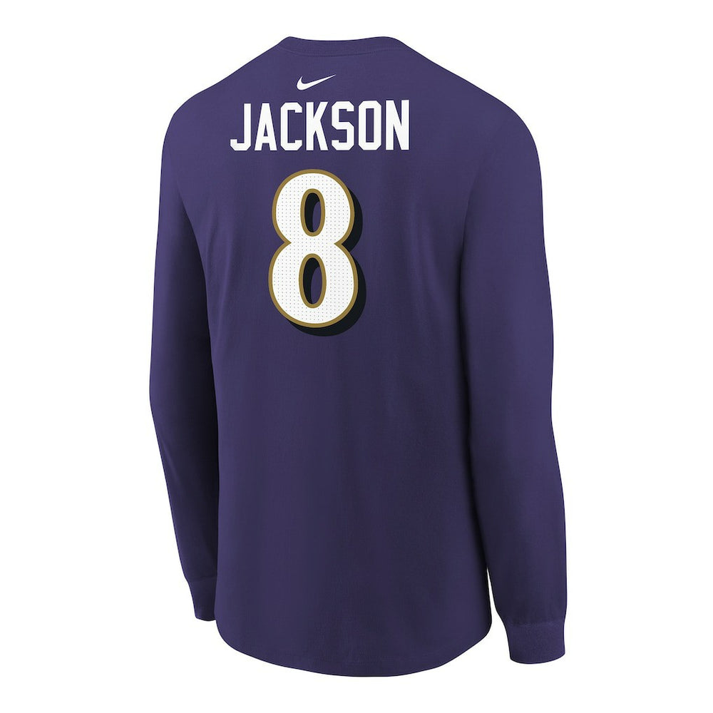 Lamar Jackson Baltimore Ravens Youth Player Name & Number Long Sleeve T-Shirt Purple | Nike for Sale