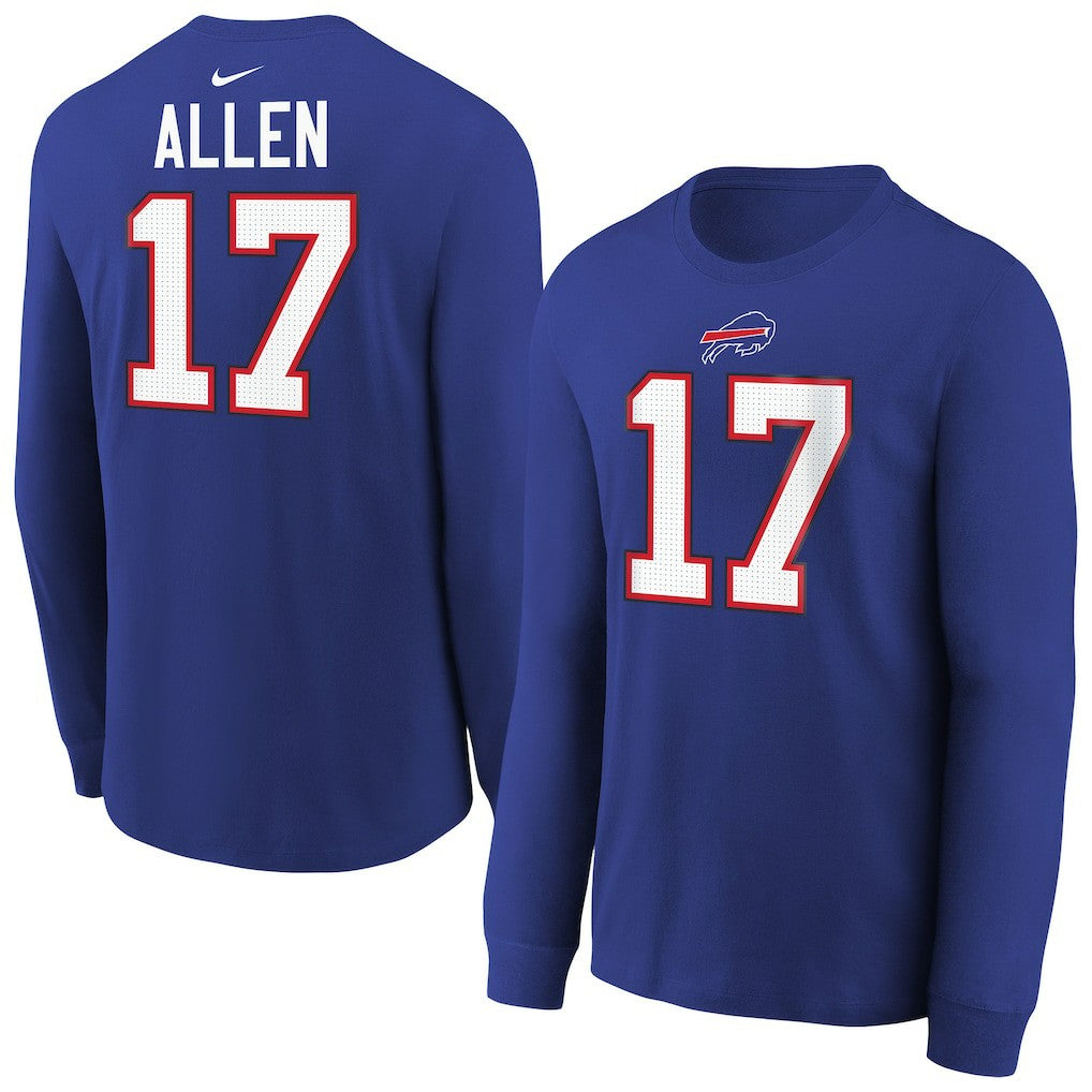 Josh Allen Buffalo Bills Youth Player Name & Number Long Sleeve T-Shirt Royal | Nike for Sale