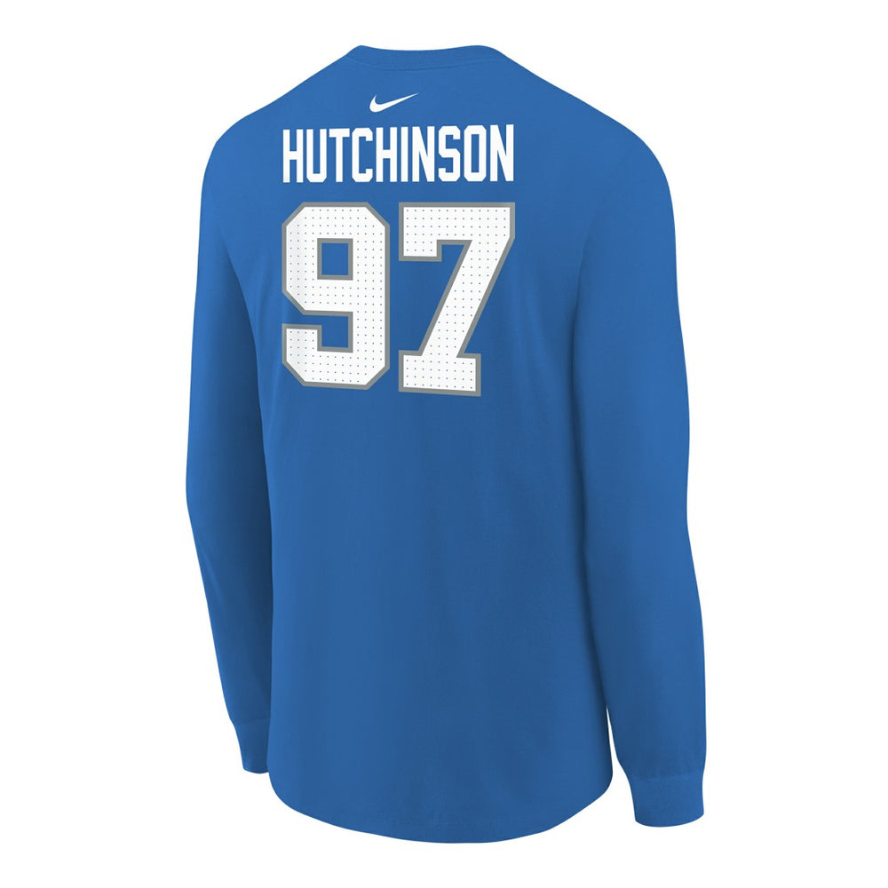 Aidan Hutchinson Detroit Lions Youth Player Name & Number Long Sleeve T-Shirt Blue | Nike for Sale