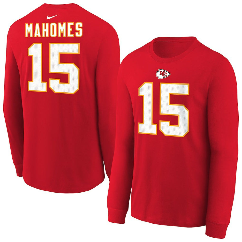 Patrick Mahomes Kansas City Chiefs Youth Player Name & Number Long Sleeve T-Shirt Red | Nike for Sale