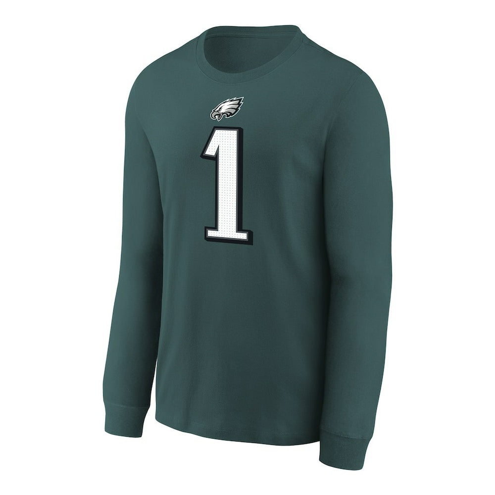 Jalen Hurts Philadelphia Eagles Youth Player Name & Number Long Sleeve T-Shirt Midnight Green | Nike for Sale