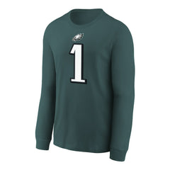 Jalen Hurts Philadelphia Eagles Youth Player Name & Number Long Sleeve T-Shirt Midnight Green | Nike for Sale