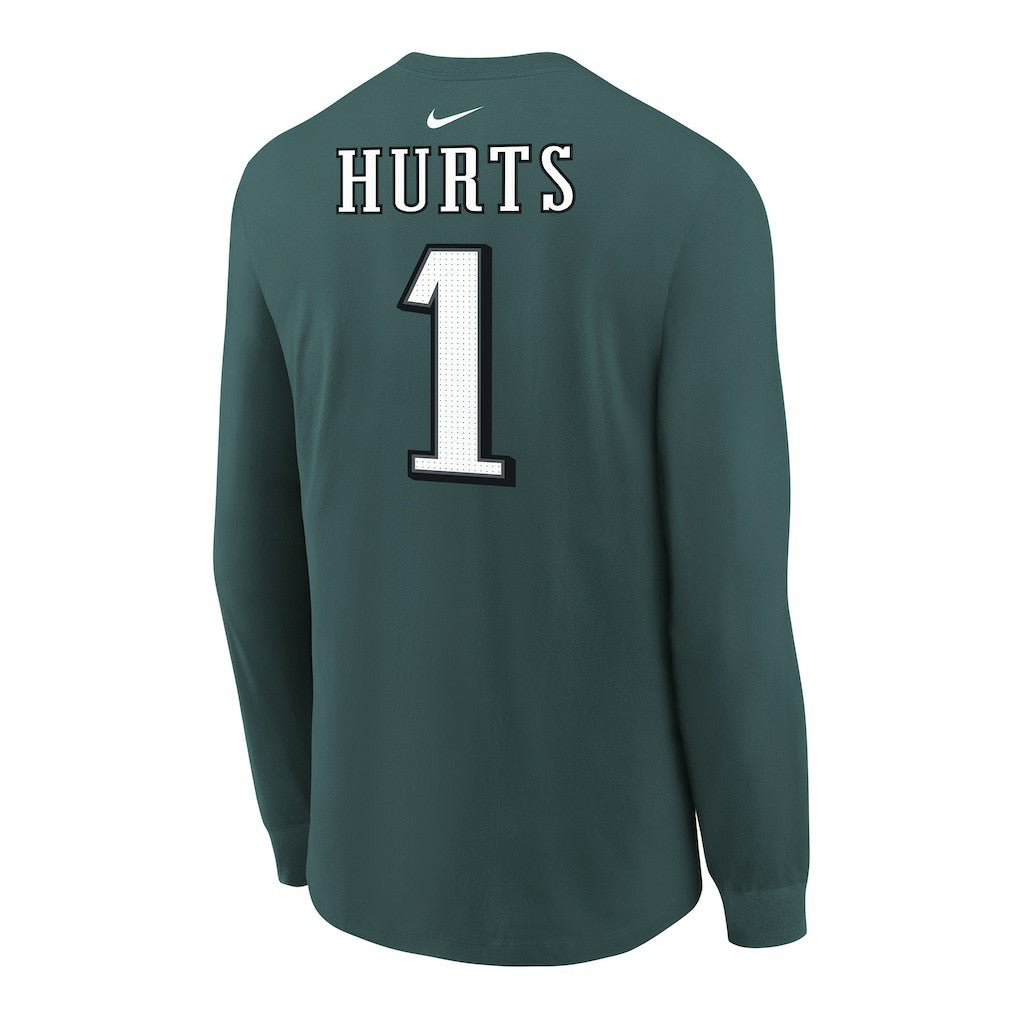 Jalen Hurts Philadelphia Eagles Youth Player Name & Number Long Sleeve T-Shirt Midnight Green | Nike for Sale