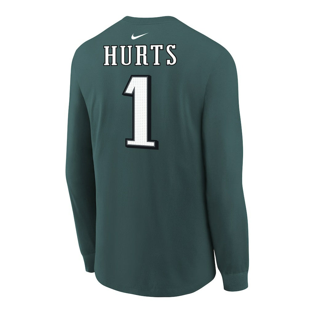 Jalen Hurts Philadelphia Eagles Youth Player Name & Number Long Sleeve T-Shirt Midnight Green | Nike for Sale