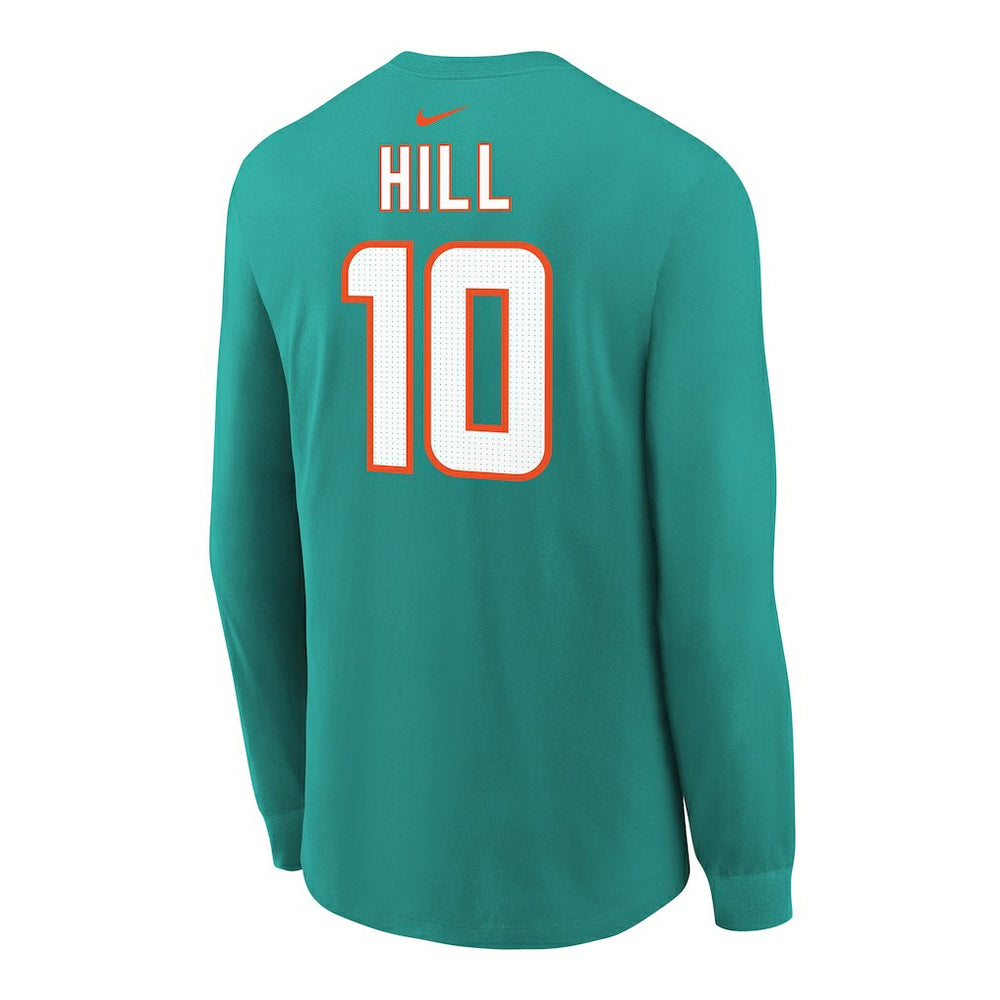 Tyreek Hill Miami Dolphins Youth Player Name & Number Long Sleeve T-Shirt Aqua | Nike for Sale
