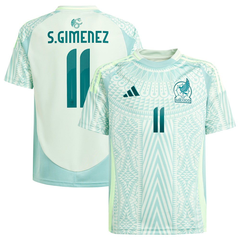 Santiago Giménez Mexico National Team Youth 2024 Away Replica Player Jersey Green | Adidas Online