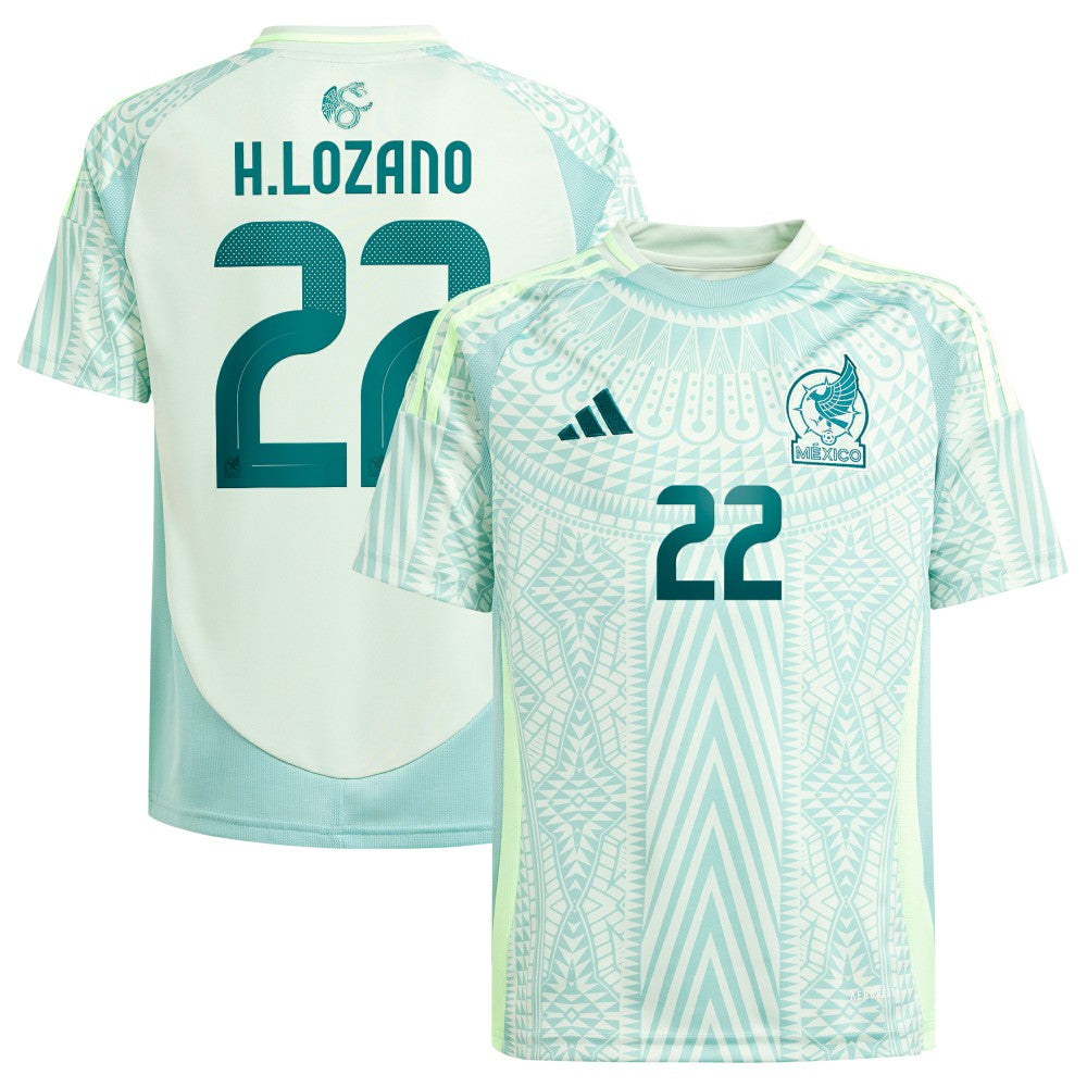 Hirving Lozano Mexico National Team Youth 2024 Away Replica Player Jersey Green | Adidas
