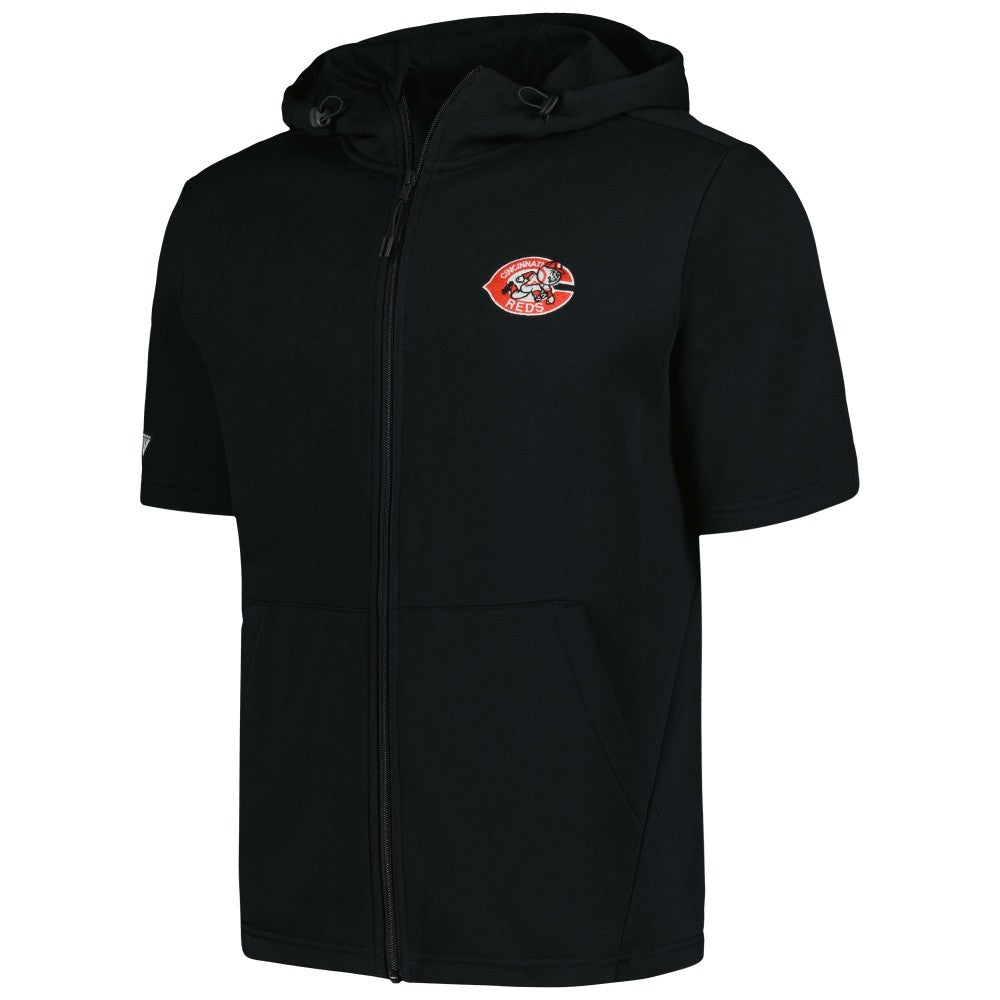 Cincinnati Reds Levelwear Recruit Short Sleeve Full-Zip Hoodie - MLB
