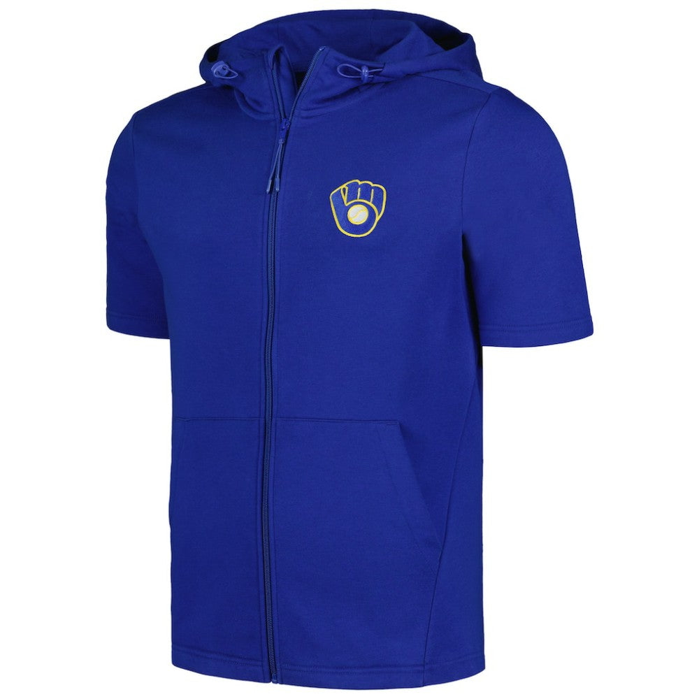 Milwaukee Brewers Levelwear Recruit Short Sleeve Full-Zip Hoodie - MLB