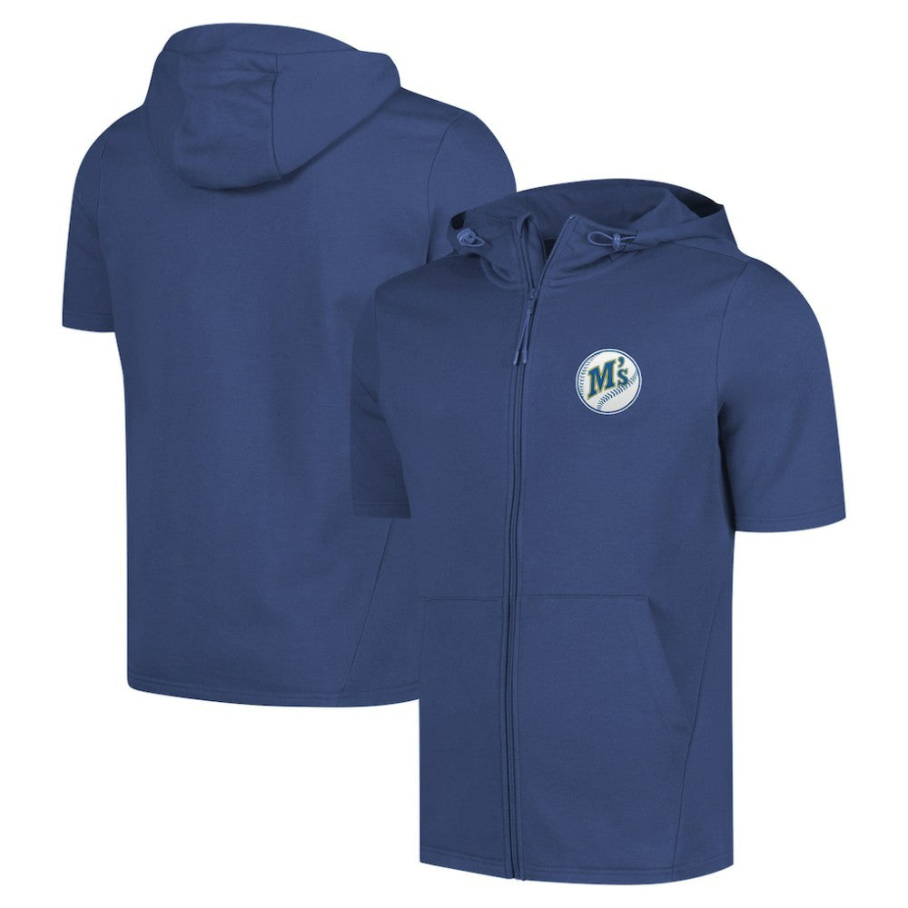 Seattle Mariners Levelwear Recruit Short Sleeve Full-Zip Hoodie - MLB