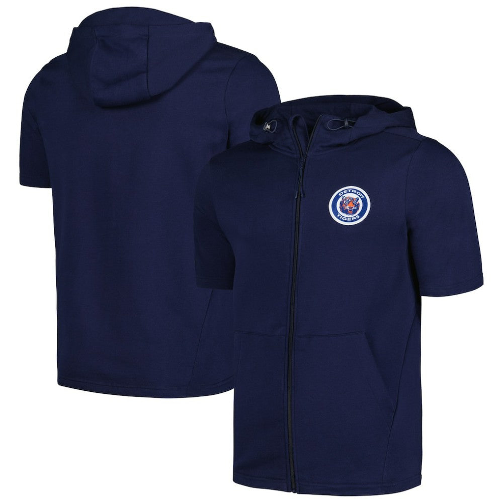 Detroit Tigers Levelwear Recruit Short Sleeve Full-Zip Hoodie - MLB