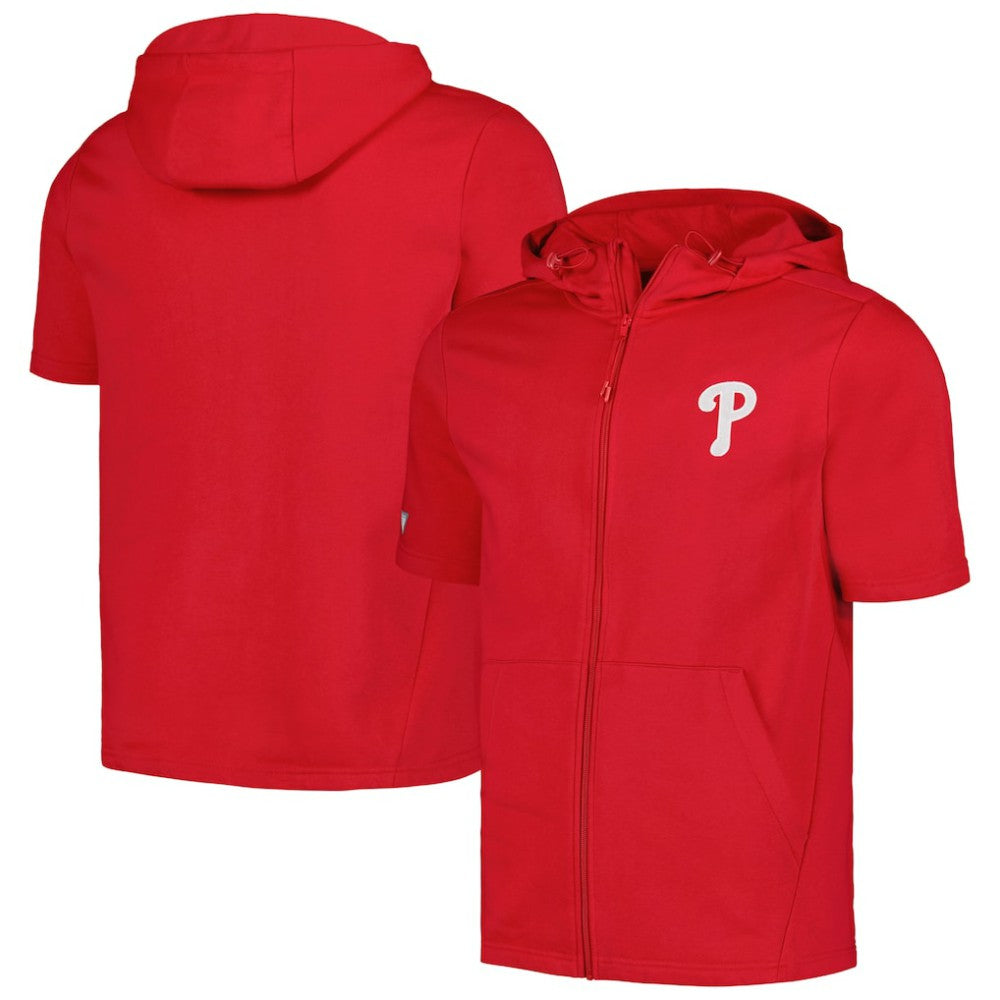 Philadelphia Phillies Levelwear Recruit Short Sleeve Full-Zip Hoodie - MLB
