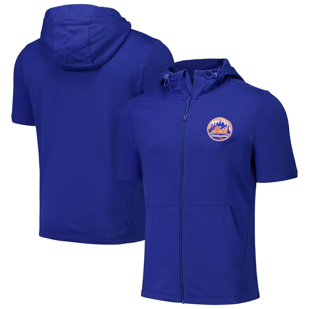 New York Mets Levelwear Recruit Short Sleeve Full-Zip Hoodie - MLB
