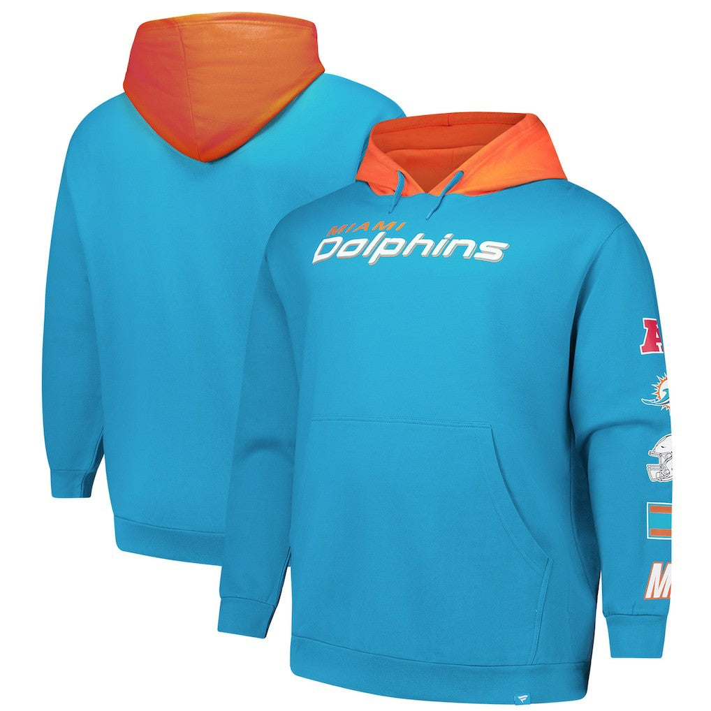 Miami Dolphins Big & Tall Patched Out Pullover Hoodie Aqua | Fanatics