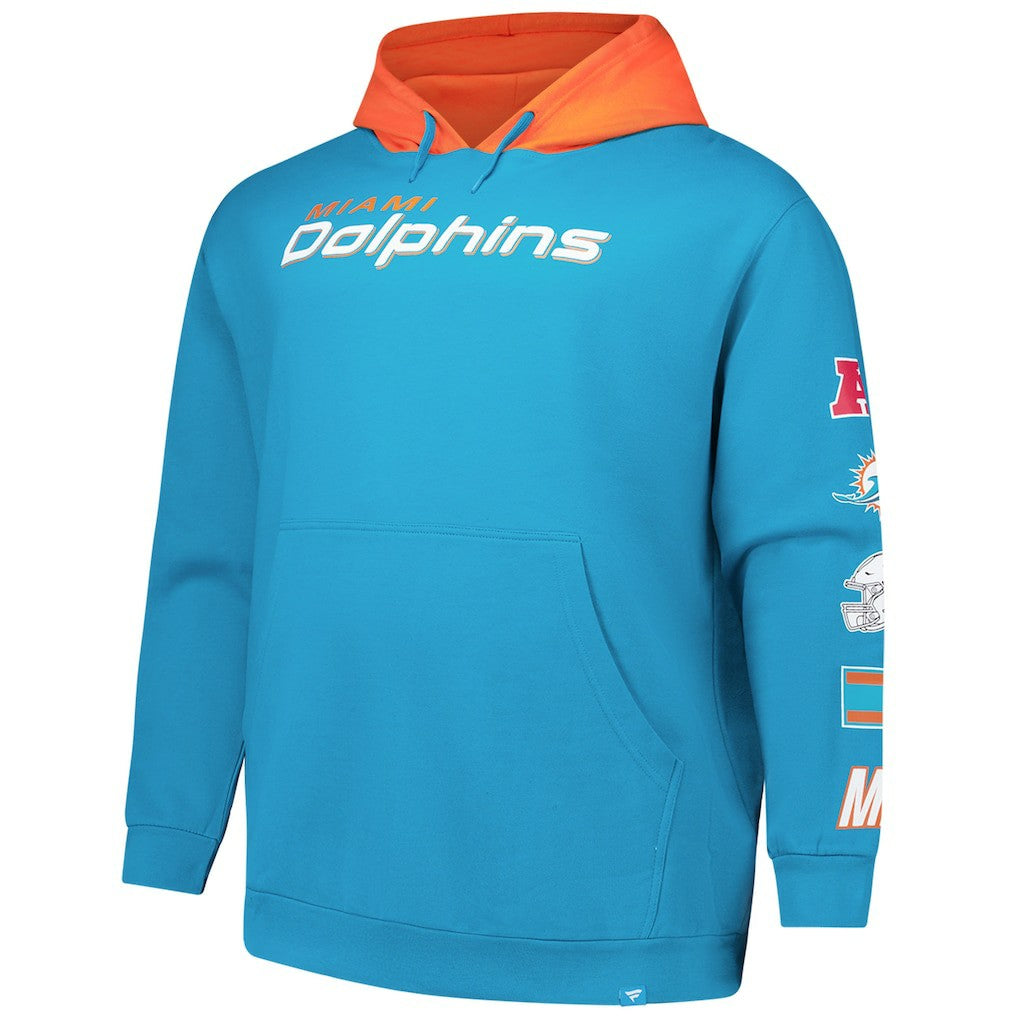 Miami Dolphins Big & Tall Patched Out Pullover Hoodie Aqua | Fanatics