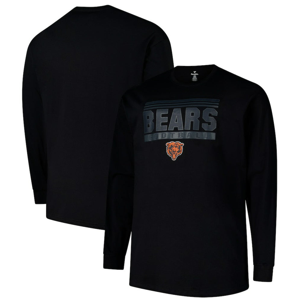 Chicago Bears Profile Big & Tall Pop Long Sleeve T-Shirt Black | NFL