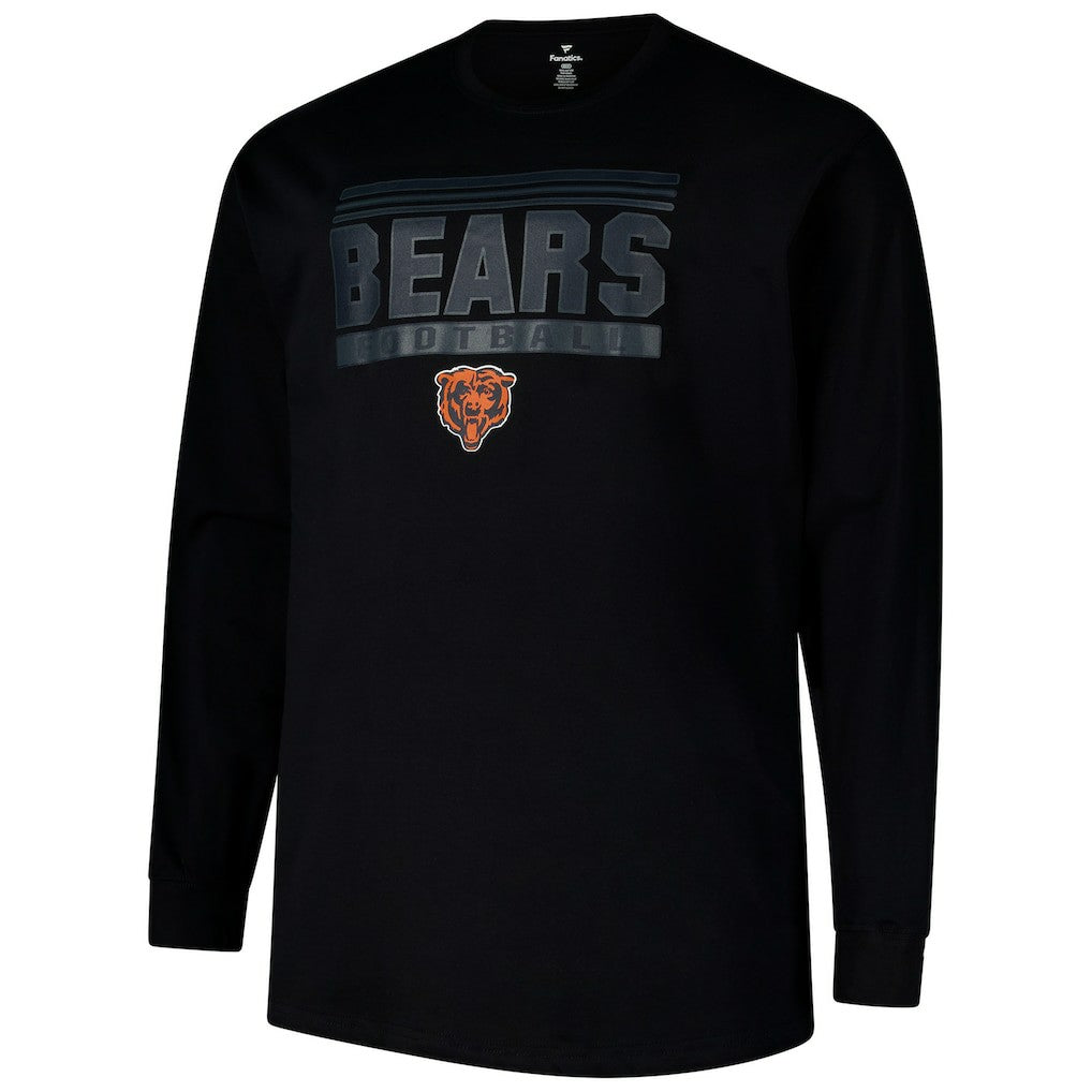 Chicago Bears Profile Big & Tall Pop Long Sleeve T-Shirt Black | NFL