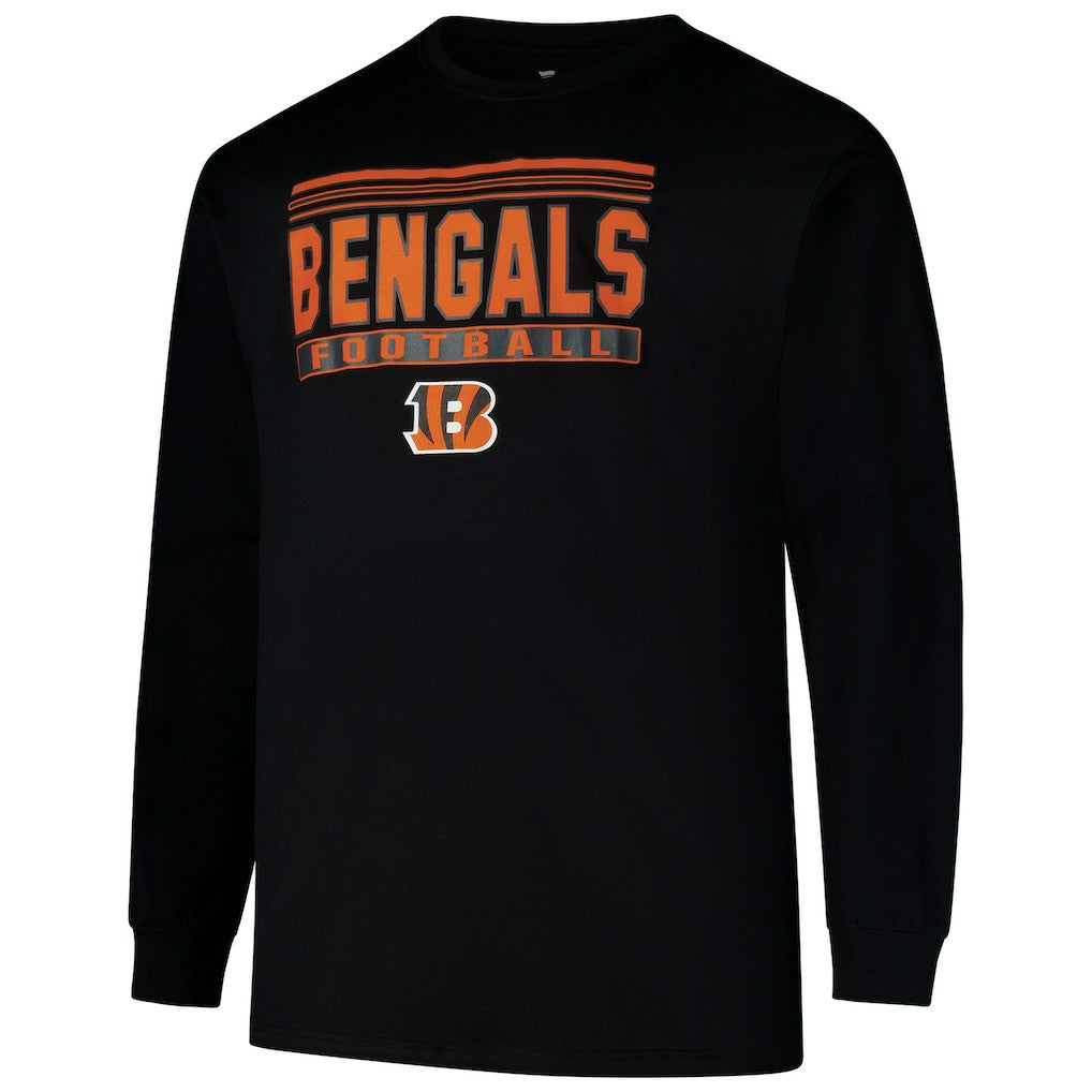 Cincinnati Bengals Profile Big & Tall Pop Long Sleeve T-Shirt Black | NFL